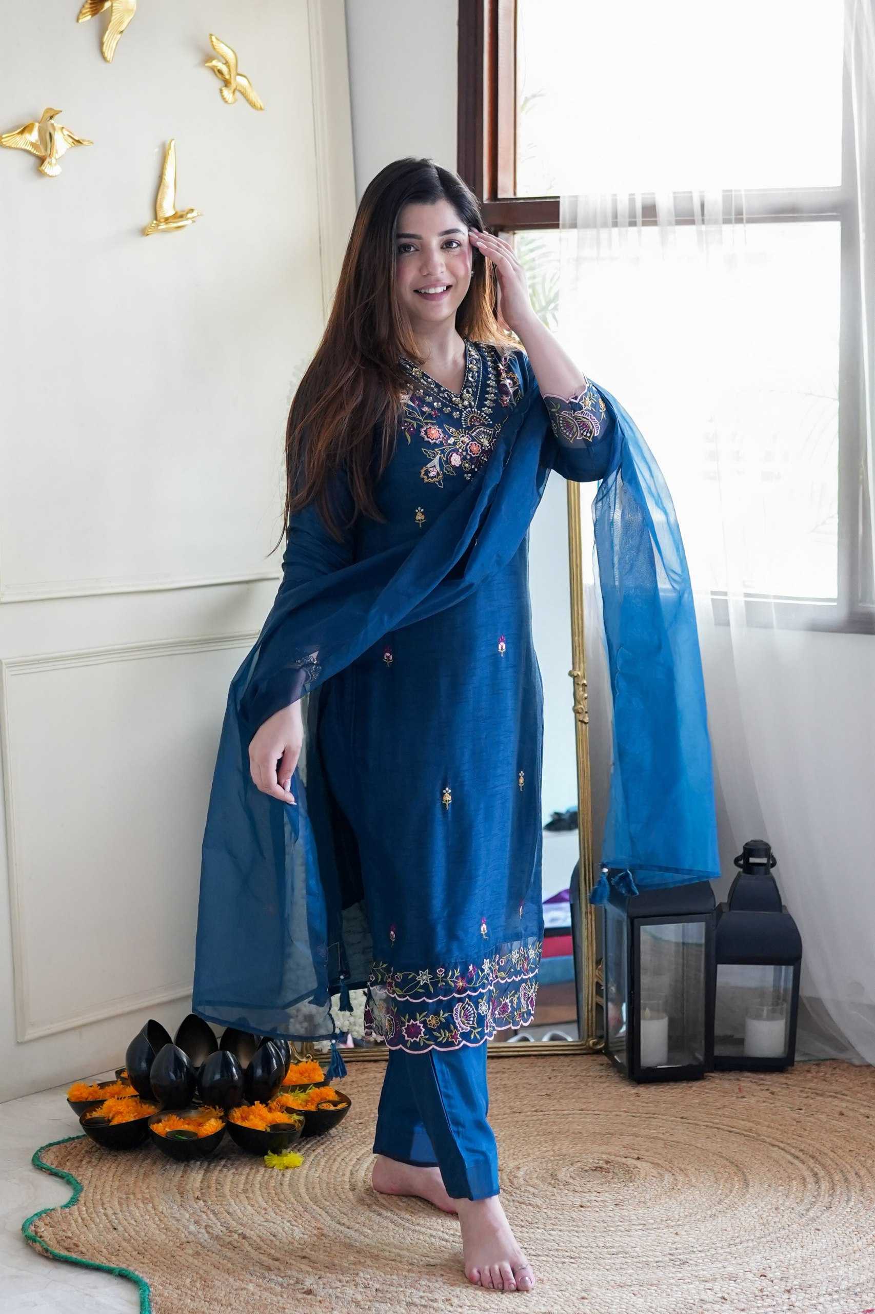 Ynf Vichitra Silk KESH334 Magic Suits & Dresses Wholesale Ladies Suits Embroidery Suits Party wear suits Manufacturer