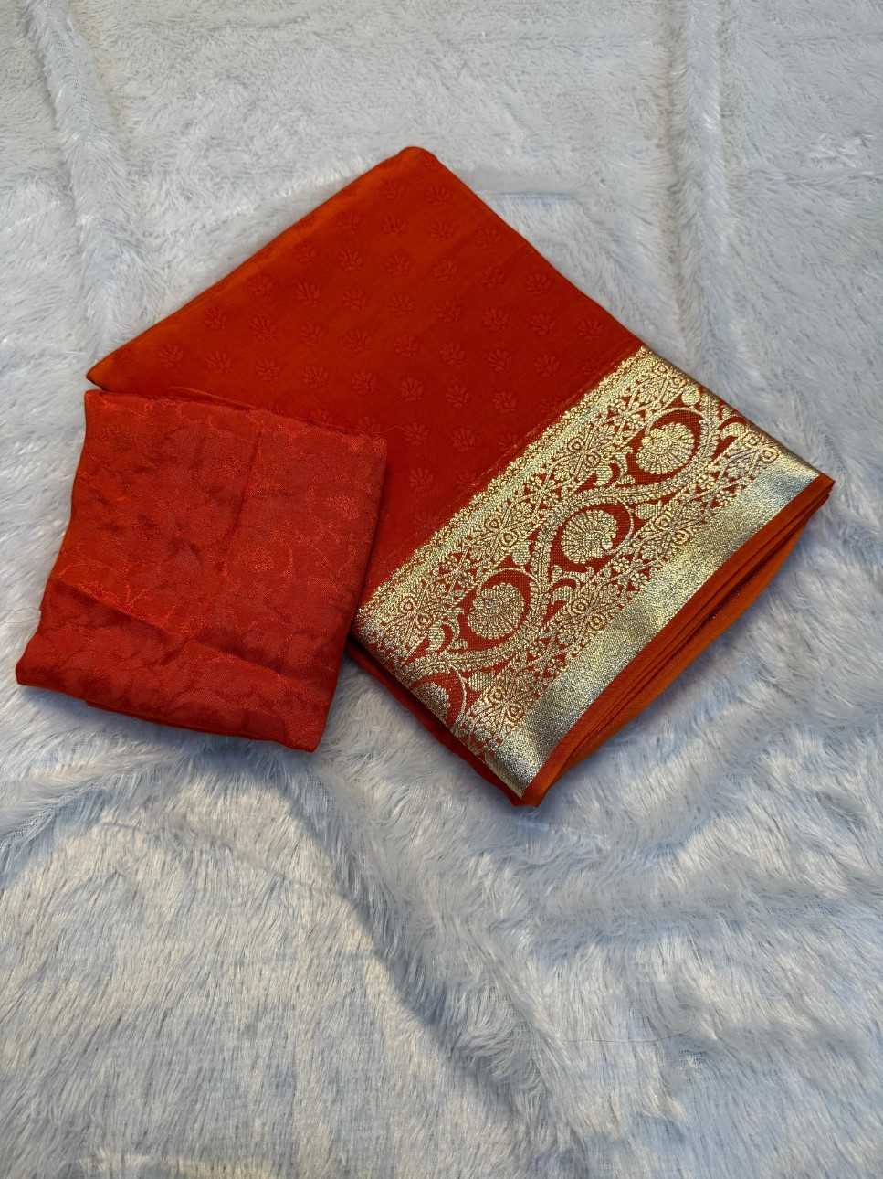 Ynf Viscouse Crushed Georgette KESH604 GAURI Silk Sarees Wholesale Party Wear Silk Sarees Designer Silk Sarees Festival Silk Sarees Manufacturer
