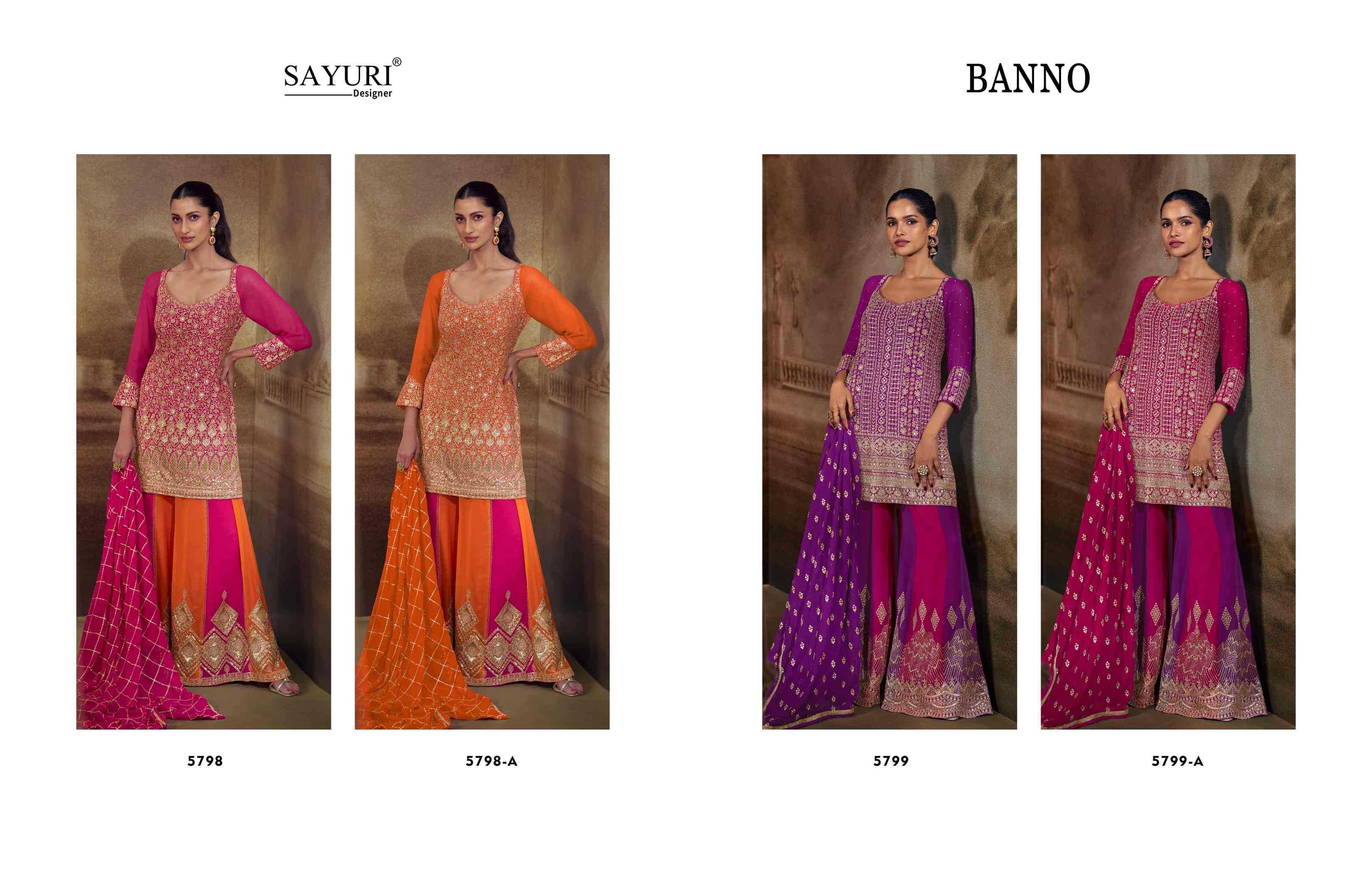 SAYURI BANNO Georgette Embroidery Suits - KESH481 | Keevaa Exporters
